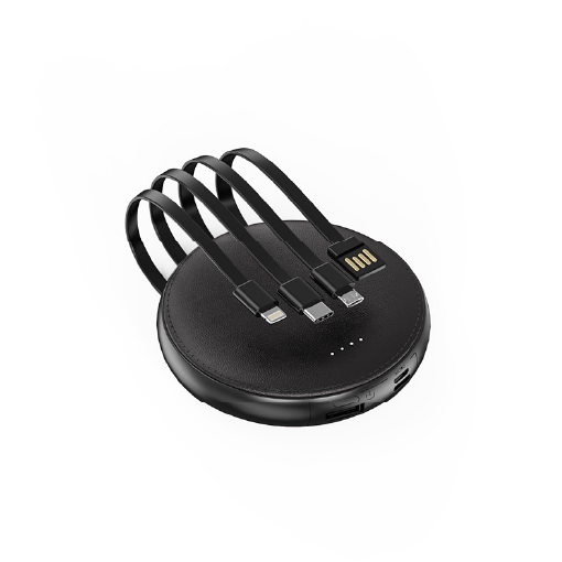 客製禮贈｜圓型自帶線行動電源｜橙肯禮品