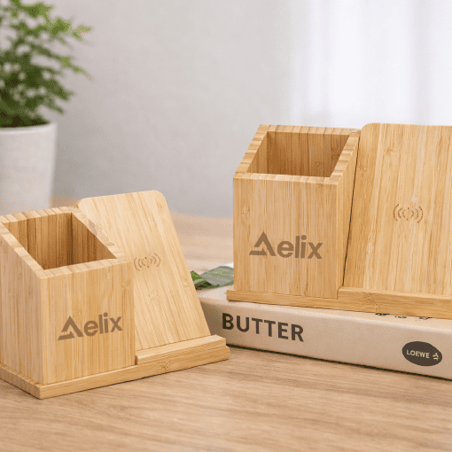 Wooden_wireless_charging_pen_holder-02 客製禮贈|木質無線充電板|橙肯禮品