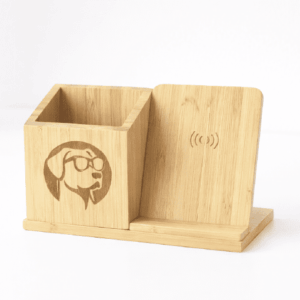 Wooden_wireless_charging_pen_holder-05 LOGO 客製化無線充電座 雷射雕刻無線充電筆筒