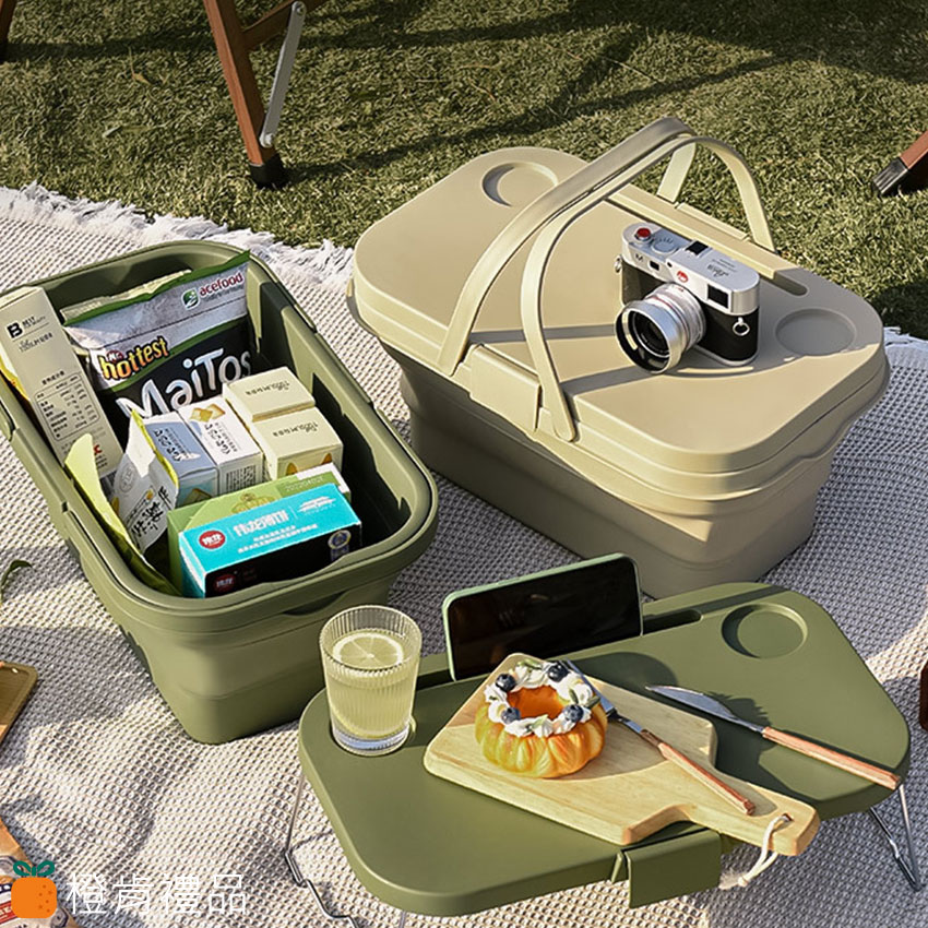 Camping Organizer Table Basket (5) 客製禮贈|折疊露營收納籃|橙肯禮品