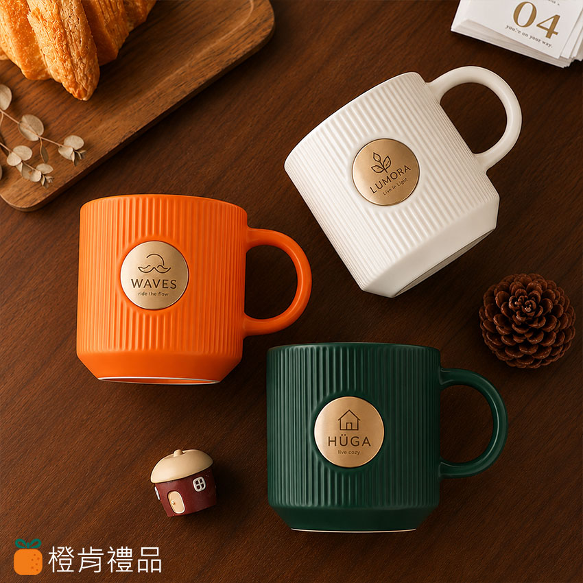 Custom Brass Plaque Ceramic Mug 客製禮贈|銅片陶瓷馬克杯|橙肯禮品