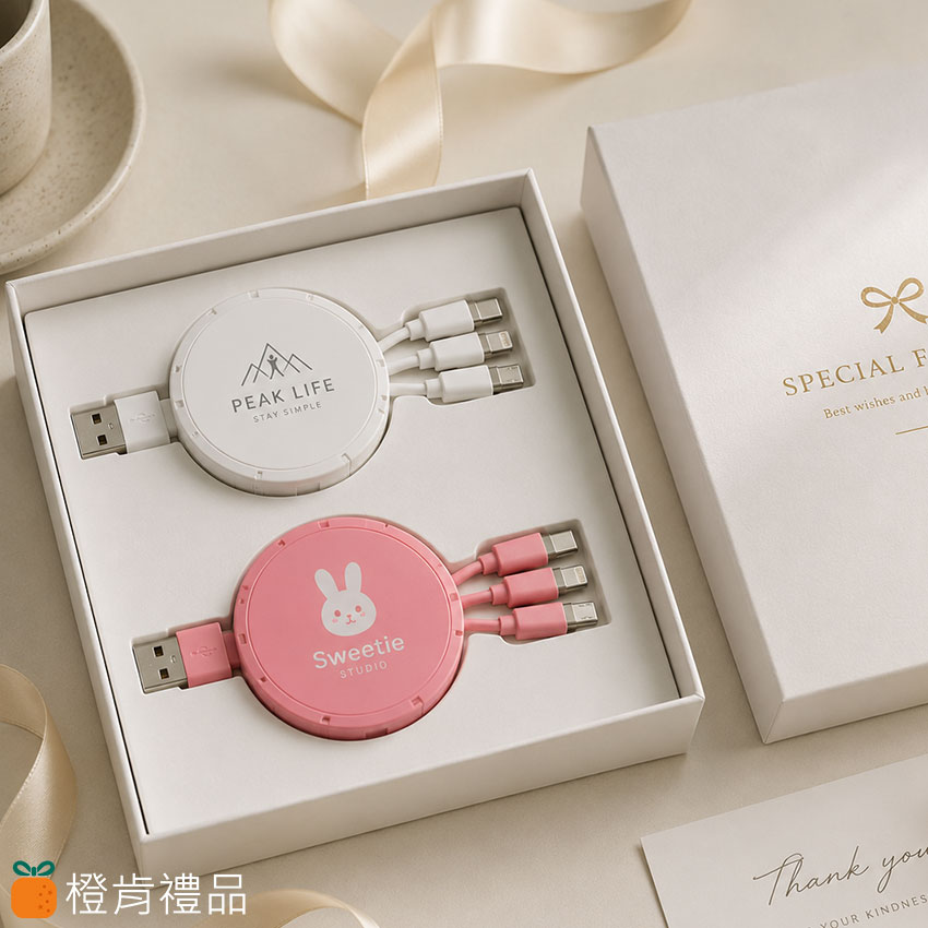 客製禮贈｜三合一充電線｜橙肯禮品