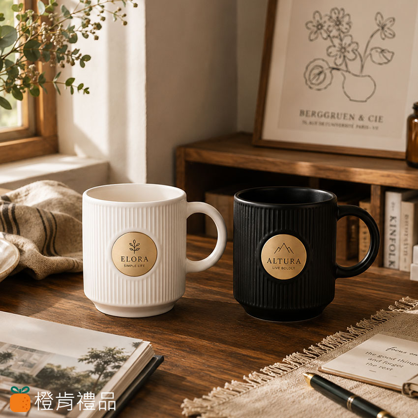 Custom Brass Plaque Ceramic Mug 客製禮贈|銅片陶瓷馬克杯|橙肯禮品