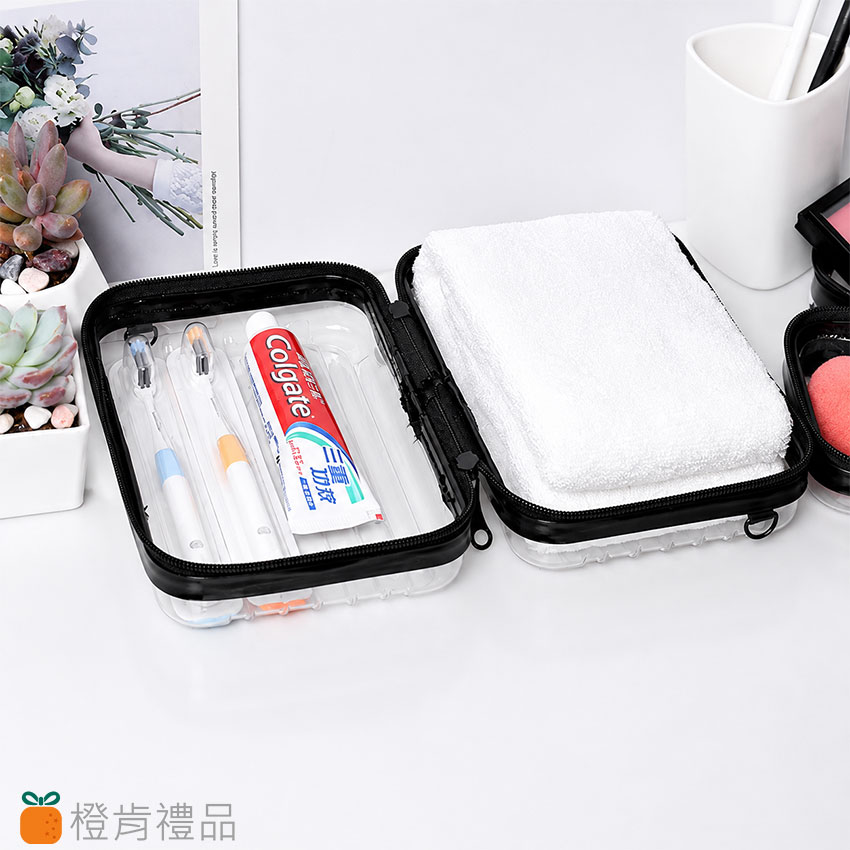 客製禮贈｜透明迷你硬殼化妝包｜橙肯禮品