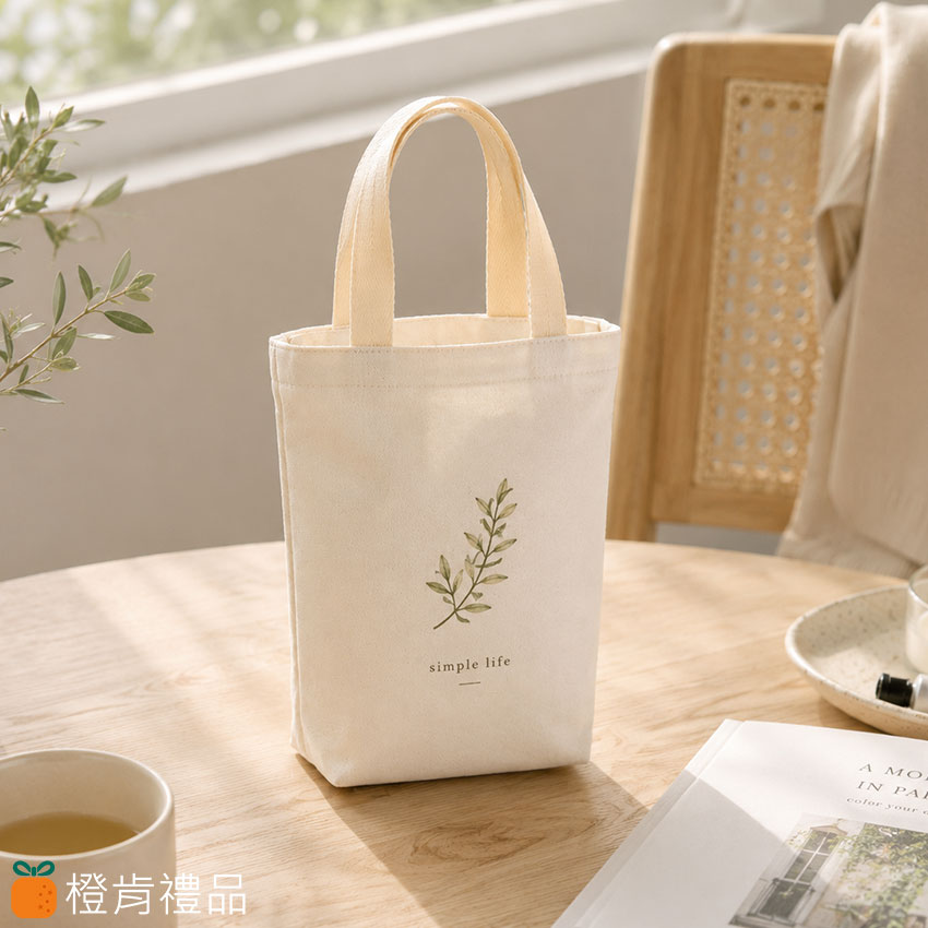 Custom Canvas Cup Holder Bag (7) 客製禮贈|有底帆布飲料提袋|橙肯禮品