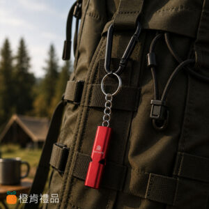 客製禮贈｜鋁合金求生哨鑰匙圈｜橙肯禮品
