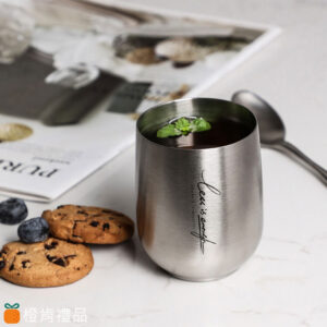 客製餐具｜ 質感雷雕不銹鋼杯｜橙肯禮品