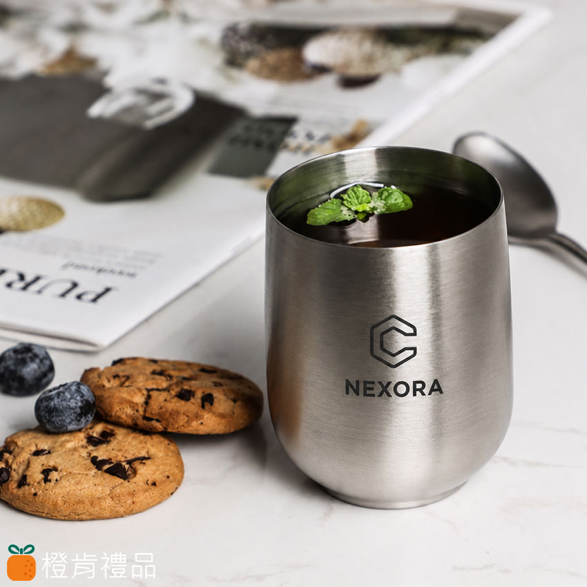 客製餐具｜ 質感雷雕不銹鋼杯｜橙肯禮品