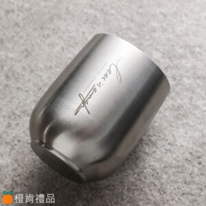 客製餐具｜ 質感雷雕不銹鋼杯｜橙肯禮品