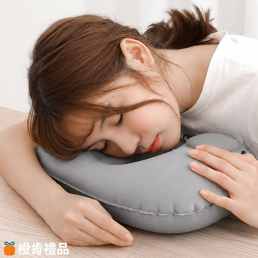 牛奶絲充氣U型頸枕