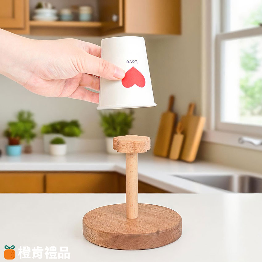 實木紙杯收納架