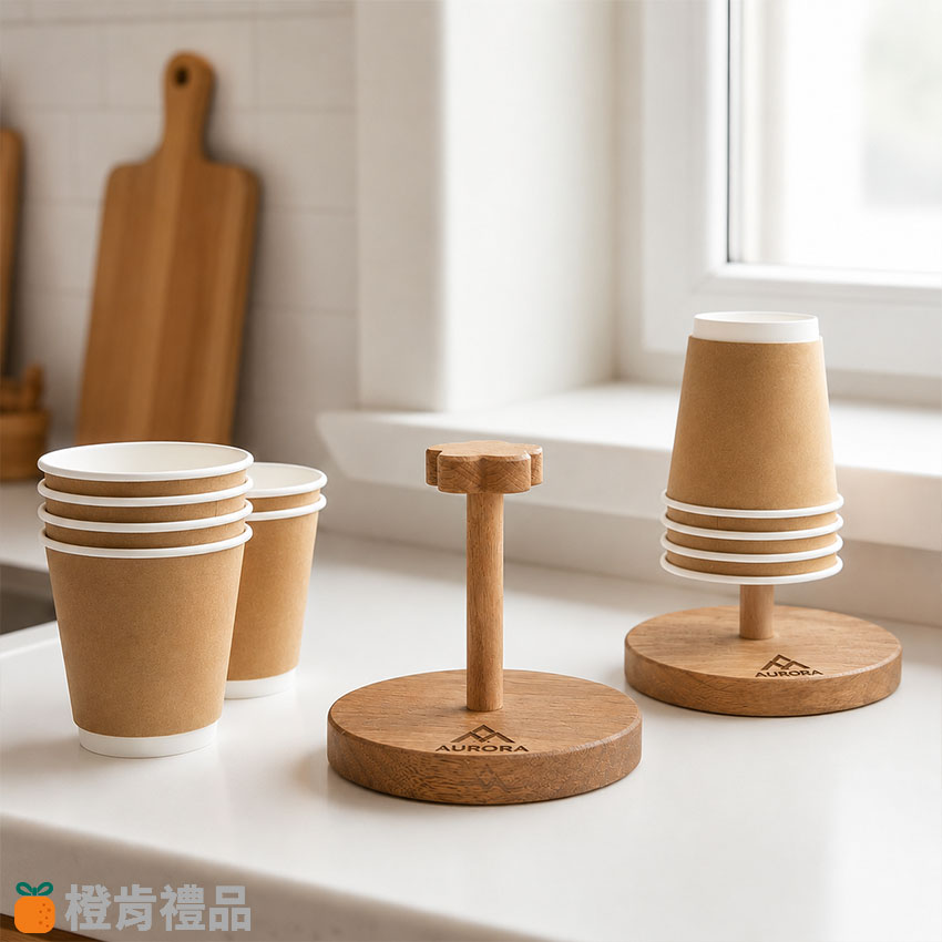 實木紙杯收納架