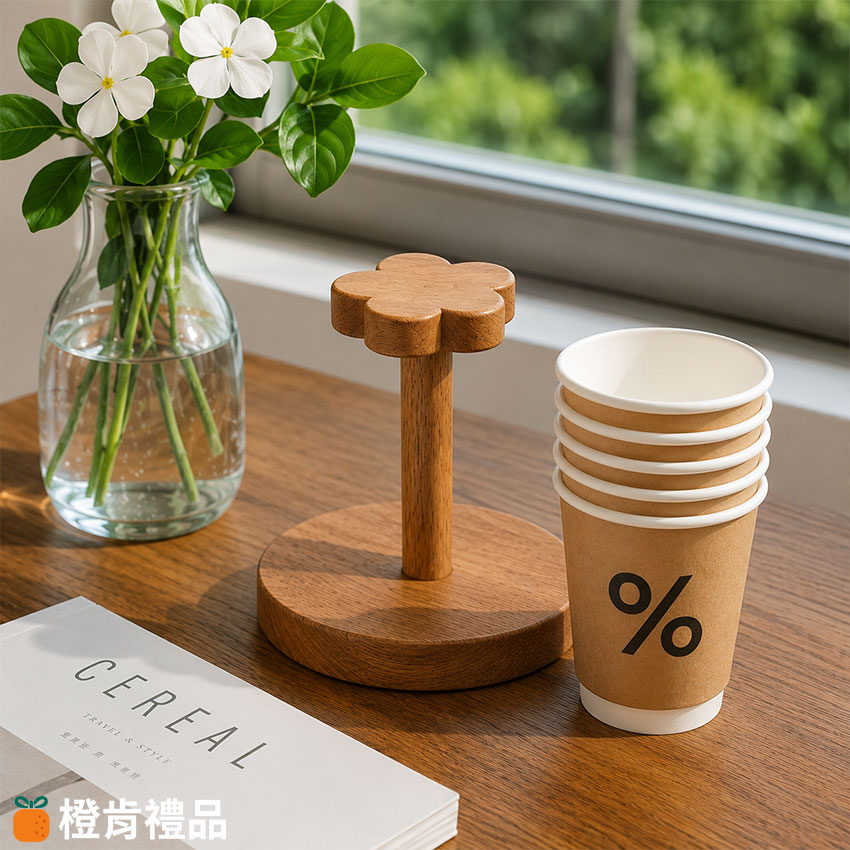 實木紙杯收納架
