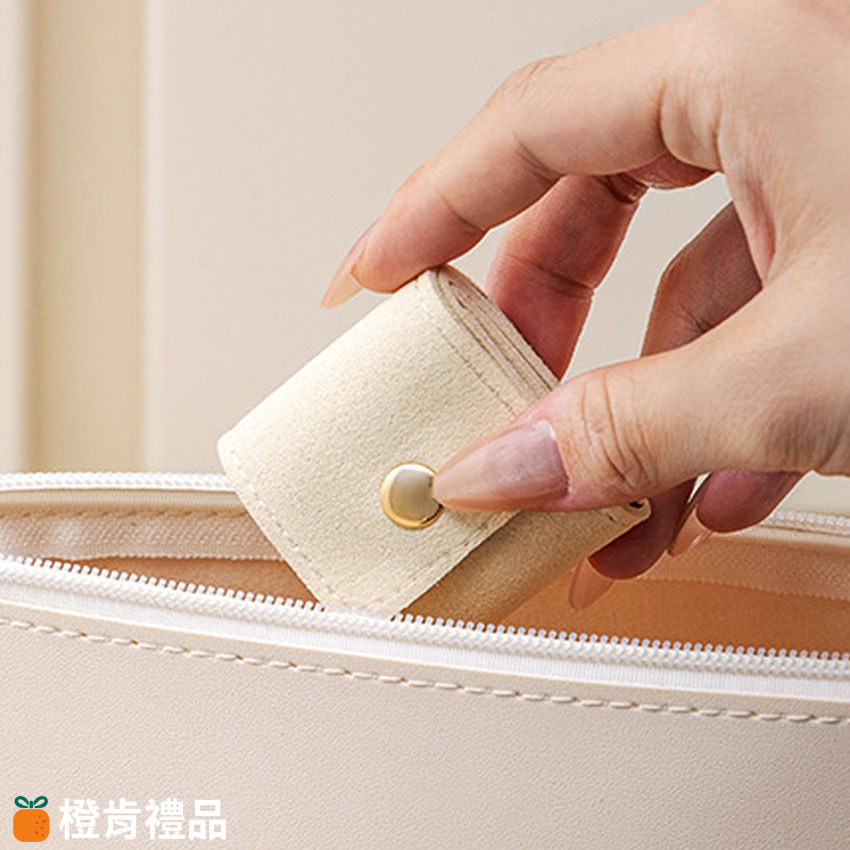Custom Leather Jewelry Organizer Pouch (2) PU皮首飾收納包