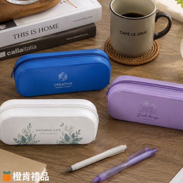 Custom Printed Silicone Pencil Case (1) 彩印矽膠筆袋