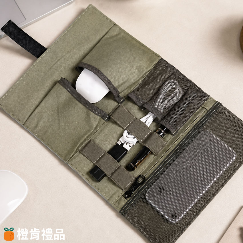 Custom Roll-Up Tech Organizer Bag (6) 捲式帆布收納袋