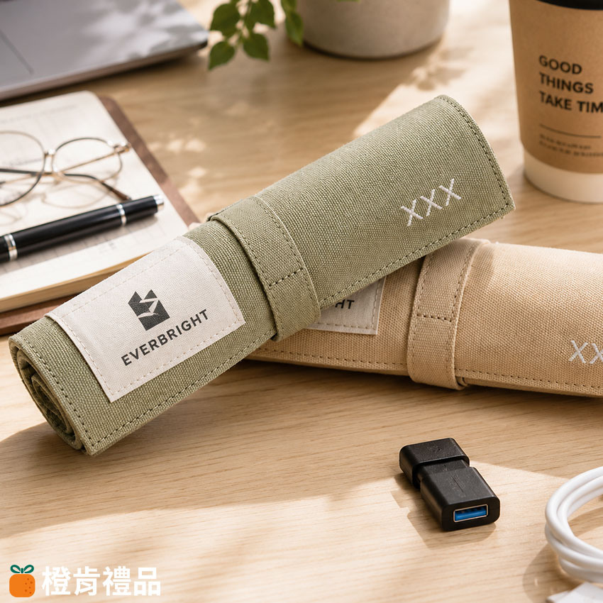 Custom Roll-Up Tech Organizer Bag (7) 捲式帆布收納袋