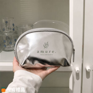 銀色PU皮化妝包（單色印）