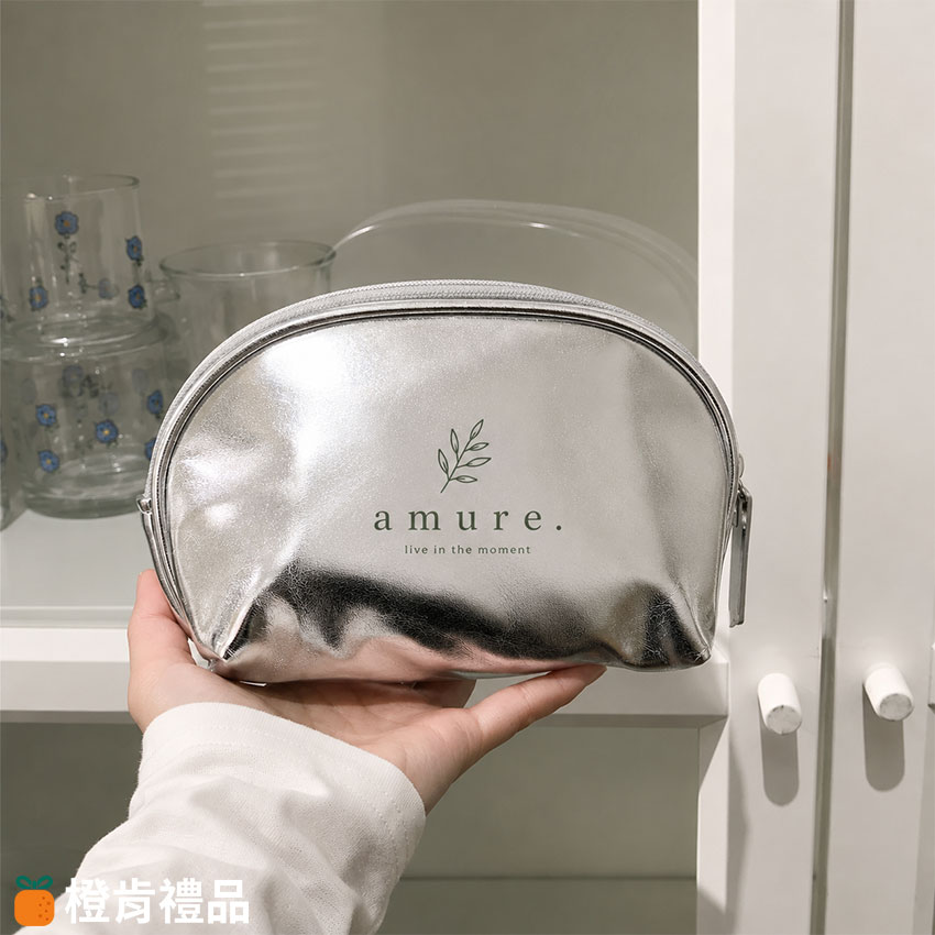 銀色PU皮化妝包（單色印）