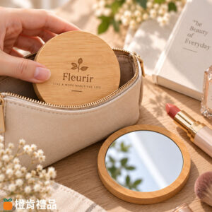 Custom Bamboo Mirror (1) 天然竹製圓形化妝鏡