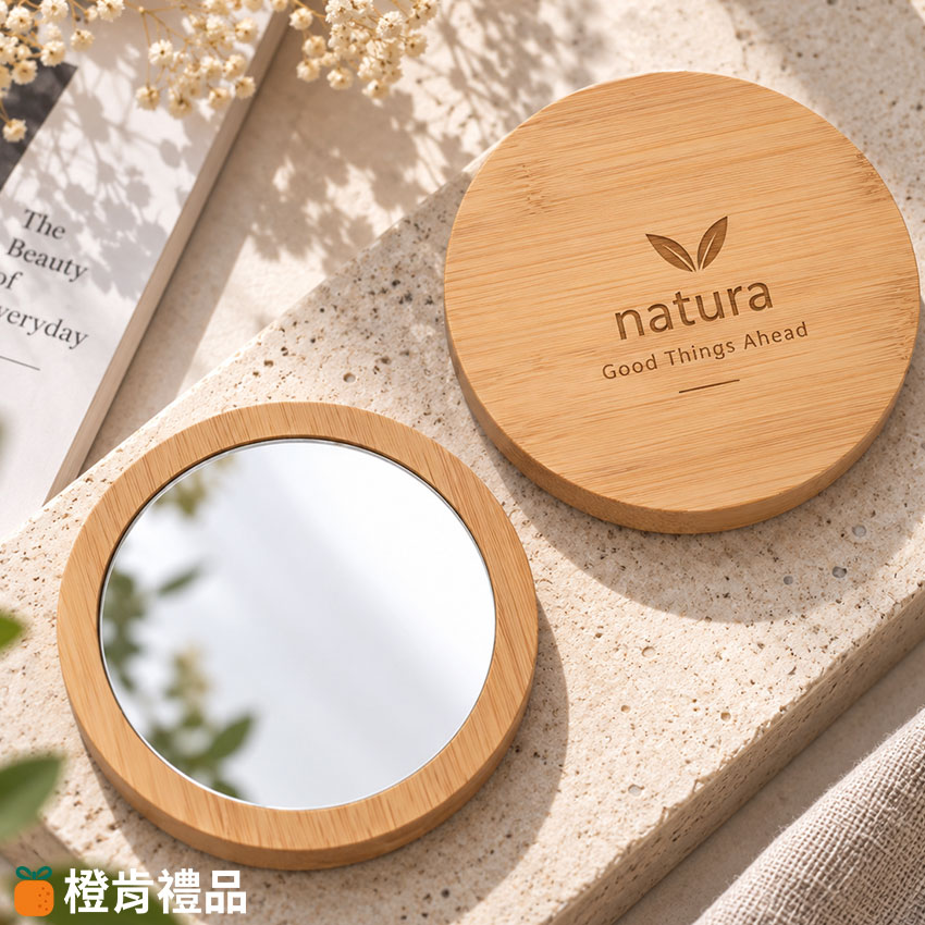 Custom Bamboo Mirror (2) 天然竹製圓形化妝鏡