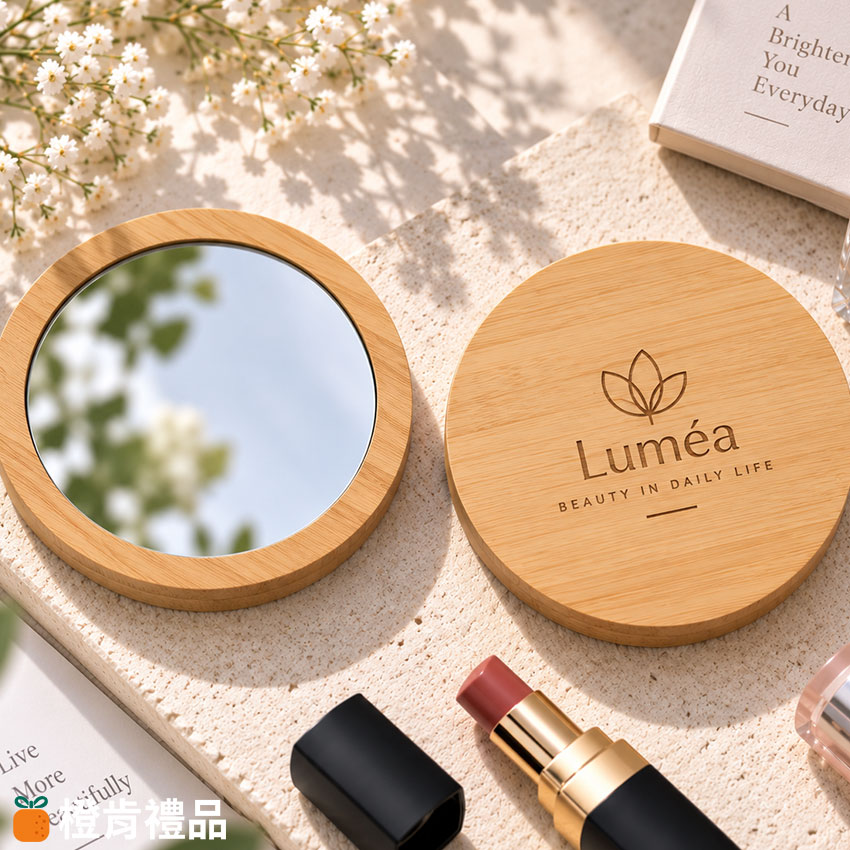 Custom Bamboo Mirror (8) 天然竹製圓形化妝鏡