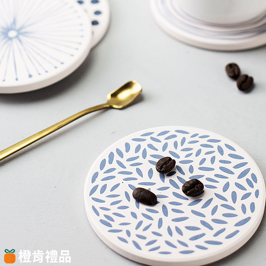 Custom Diatomite Absorbent Coaster (4) 珪藻土吸水杯墊