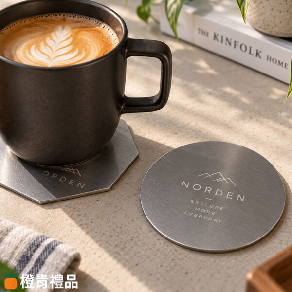 雷雕LOGO金屬杯墊