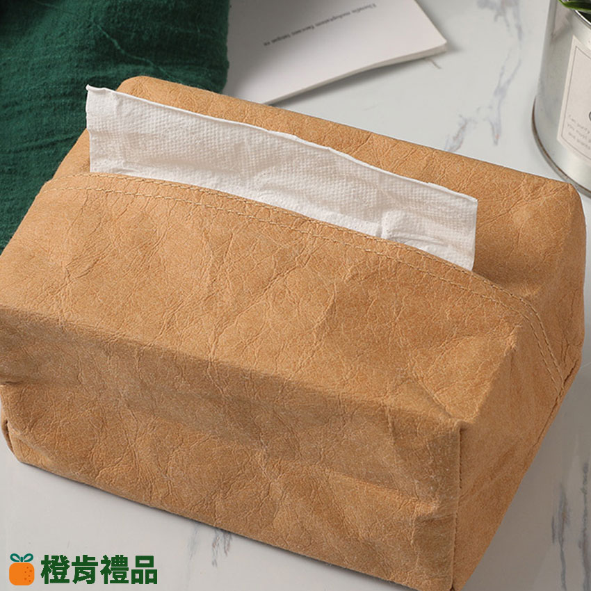 Branded Kraft Paper Tissue Box (16) 水洗牛皮紙衛生紙盒-大款