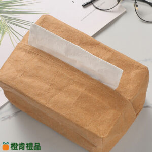 Branded Kraft Paper Tissue Box (18) 水洗牛皮紙衛生紙盒-大款