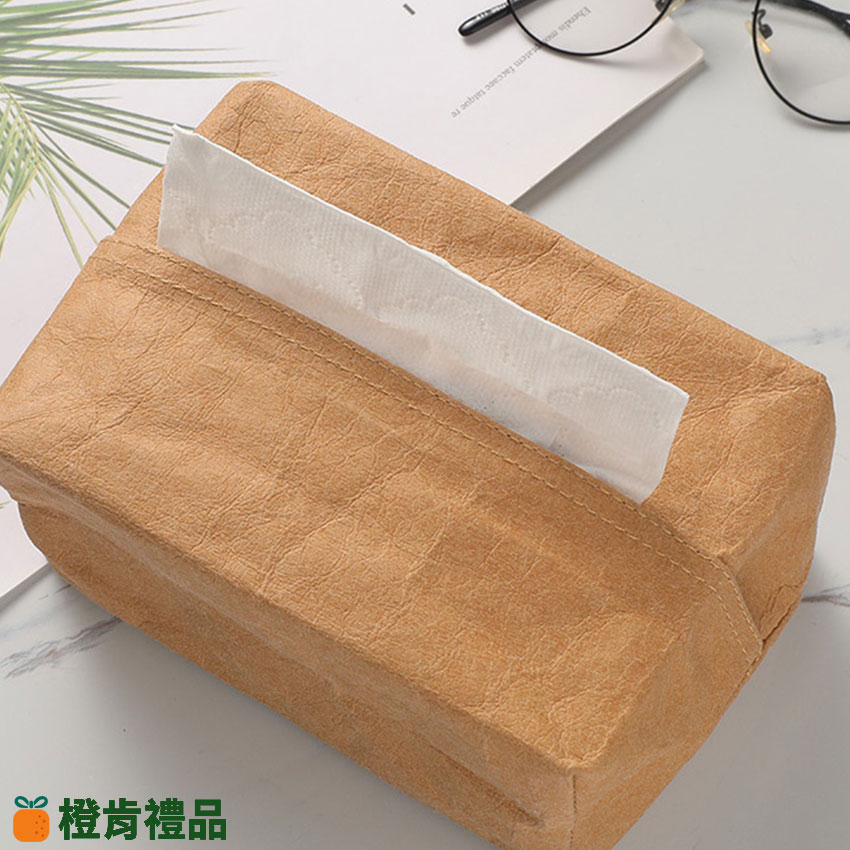 Branded Kraft Paper Tissue Box (18) 水洗牛皮紙衛生紙盒-大款