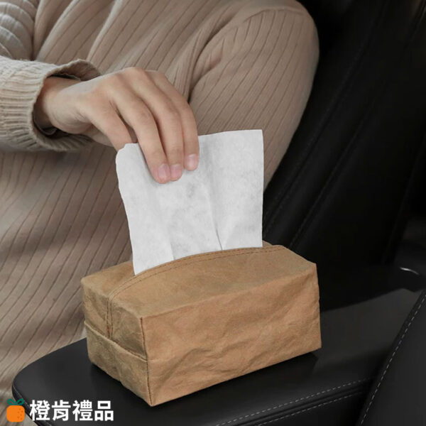 Branded Kraft Paper Tissue Box (19) 水洗牛皮紙衛生紙盒-大款