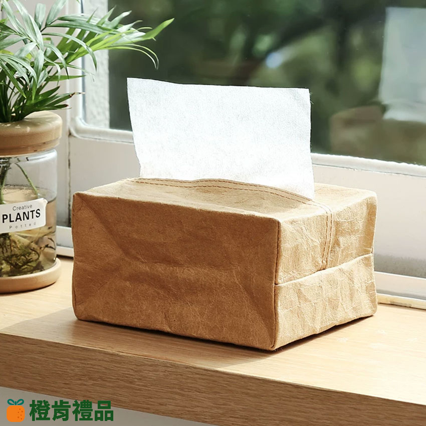 Branded Kraft Paper Tissue Box (24) 水洗牛皮紙衛生紙盒-大款