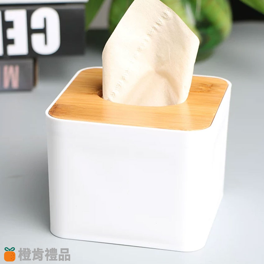 Custom Bamboo Lid Tissue Box (4) 竹蓋面紙盒
