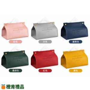 Custom Flat-Opening Leather Tissue Box (8) 平口皮革面紙盒
