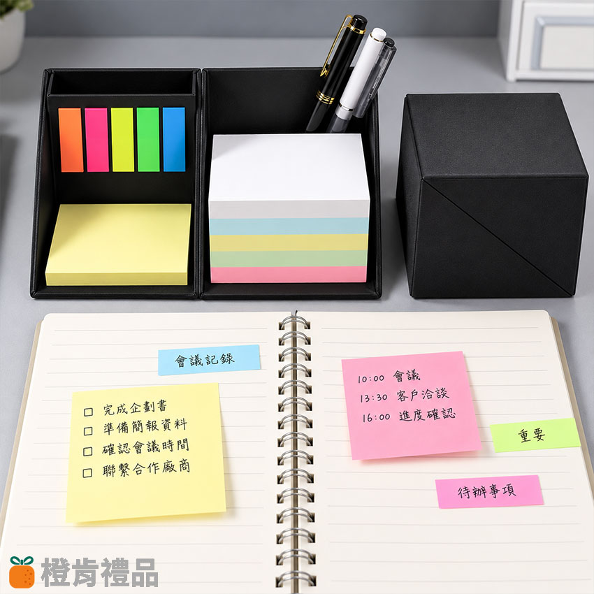 Custom Foldable Sticky Note Desk Organizer (7) 多功能便條紙收納盒