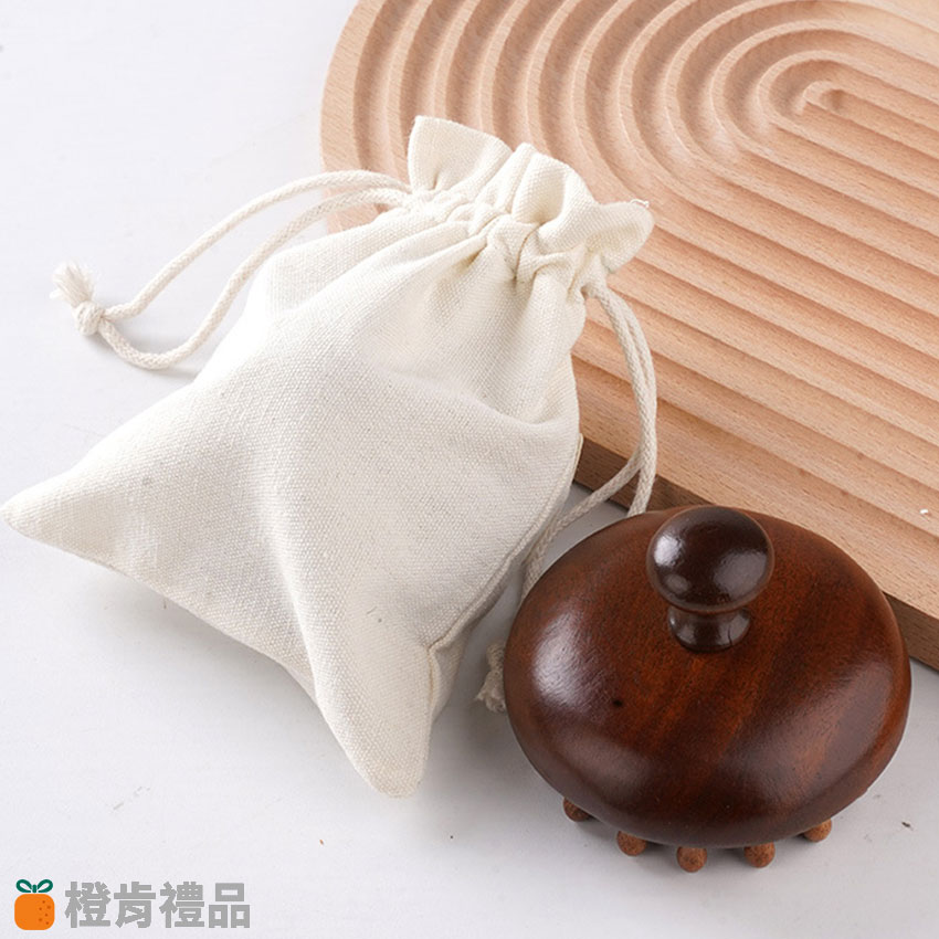 Custom Longfeng Tan Wood Massage Comb with Drawstring Pouch (10) 金絲檀木按摩梳