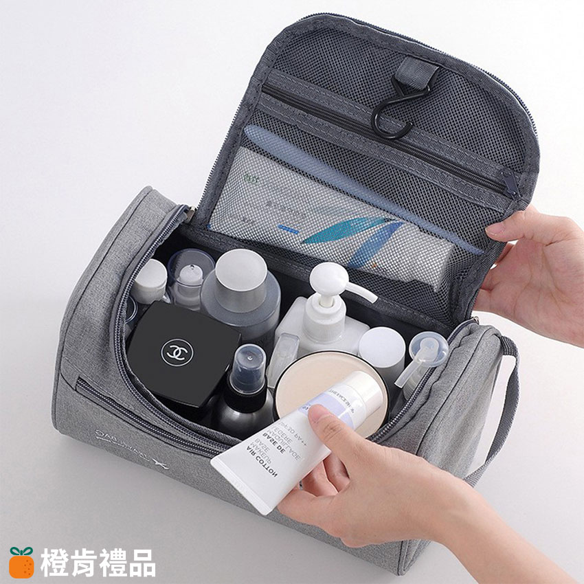 Custom Multi-Purpose Travel Toiletry Organizer (5) 單色LOGO旅行化妝收納包