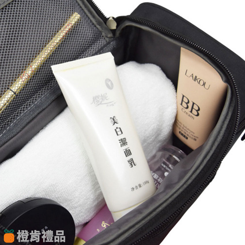 Custom Multi-Purpose Travel Toiletry Organizer (7) 單色LOGO旅行化妝收納包