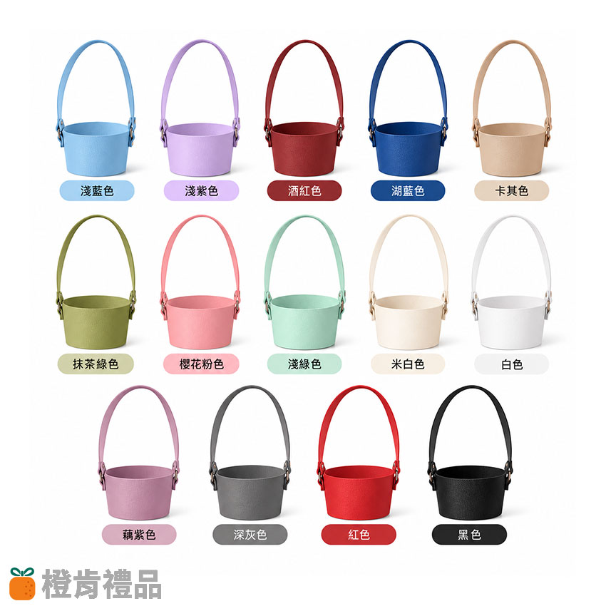 Custom PU Leather Drink Cup Holder (1) PU皮飲料杯提袋