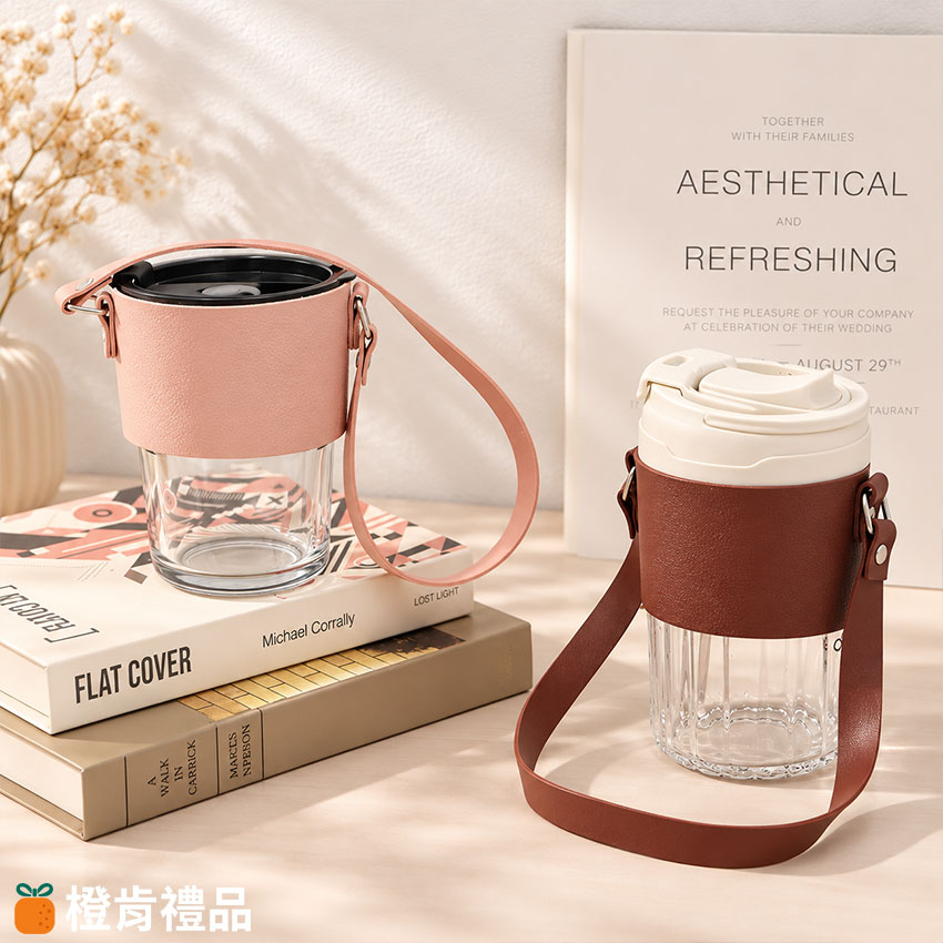 Custom PU Leather Drink Cup Holder (8) PU皮飲料杯提袋