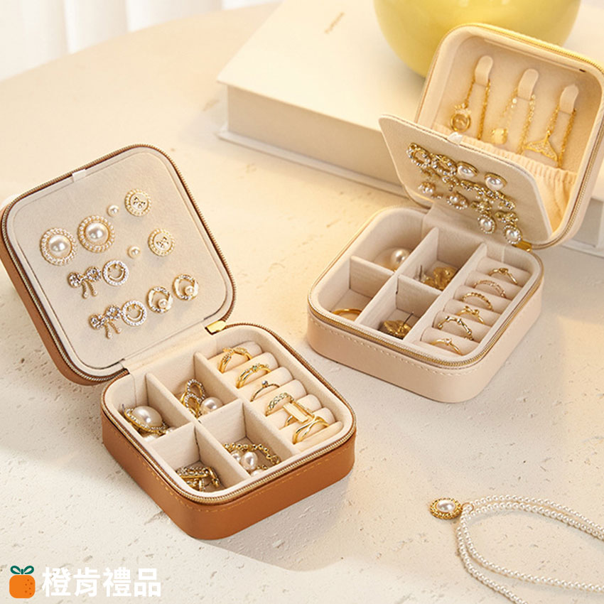 Custom PU Leather Travel Jewelry Organizer (3) PU皮便攜珠寶盒