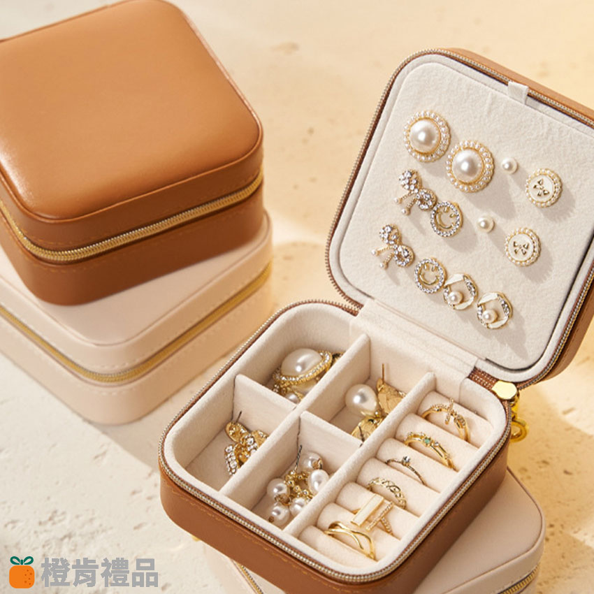 Custom PU Leather Travel Jewelry Organizer (5) PU皮便攜珠寶盒