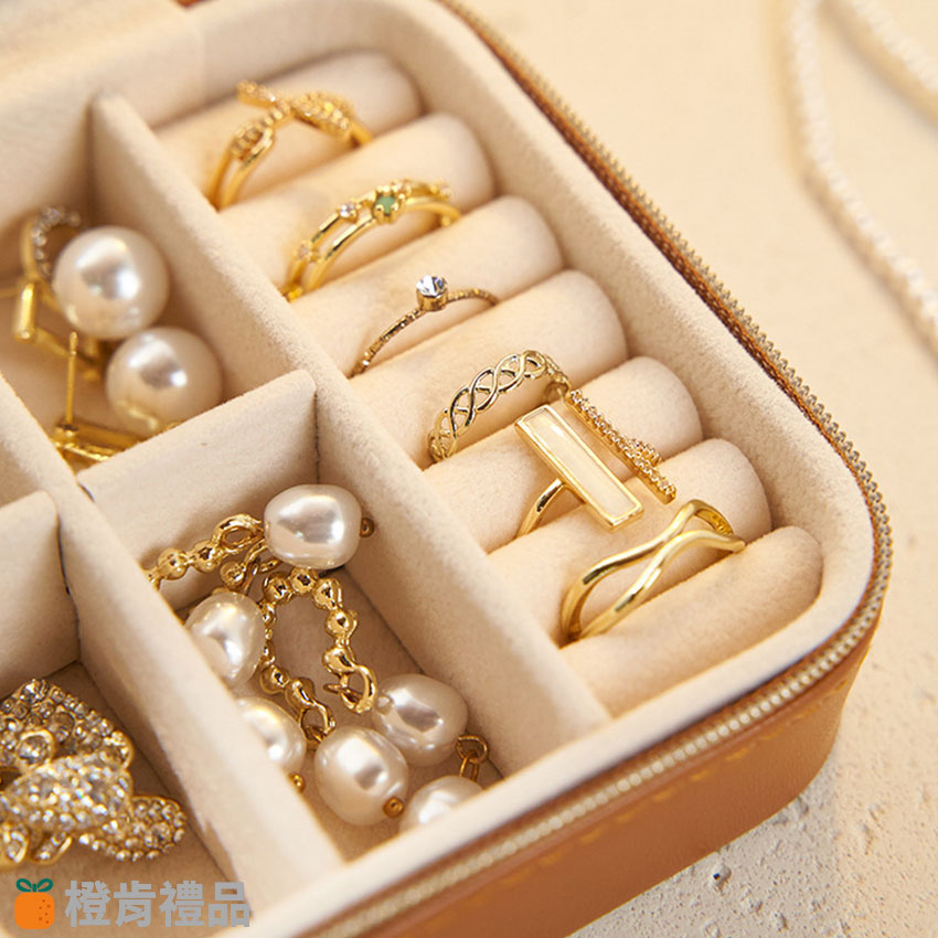 Custom PU Leather Travel Jewelry Organizer (6) PU皮便攜珠寶盒