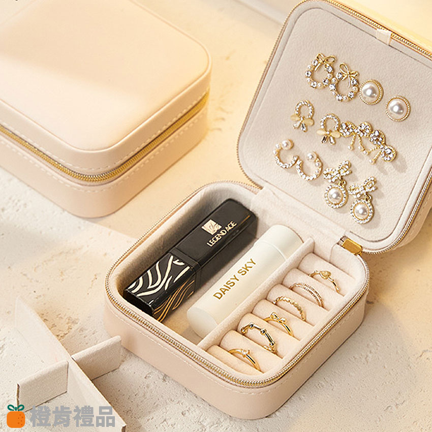 Custom PU Leather Travel Jewelry Organizer (7) PU皮便攜珠寶盒