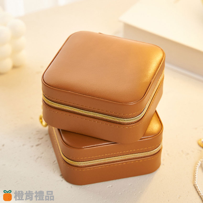 Custom PU Leather Travel Jewelry Organizer (8) PU皮便攜珠寶盒