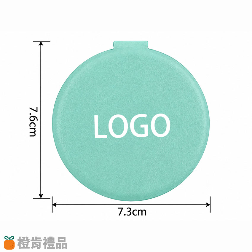 Custom PU Magnetic Folding Round Mirror with Logo (1) PU磁吸摺疊小圓鏡