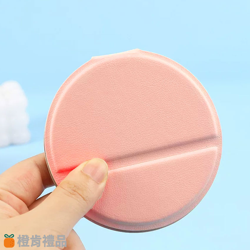 Custom PU Magnetic Folding Round Mirror with Logo (5) PU磁吸摺疊小圓鏡