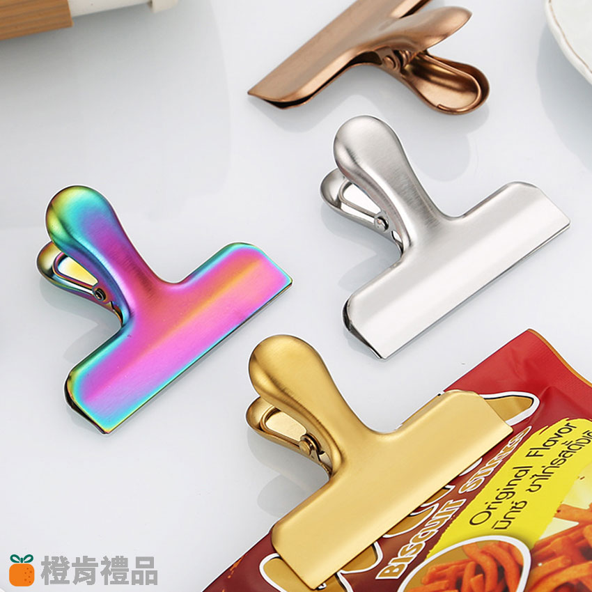 Custom Small Stainless Steel Bag Clip with Laser-Engraved Logo (6) L尺寸不鏽鋼封口夾