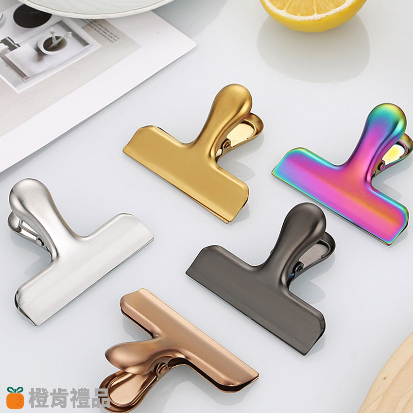 Custom Small Stainless Steel Bag Clip with Laser-Engraved Logo (9) L尺寸不鏽鋼封口夾